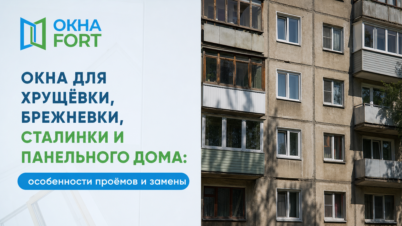Окна для хрущёвки, брежневки, сталинки и панельного дома: особенности проёмов и замены